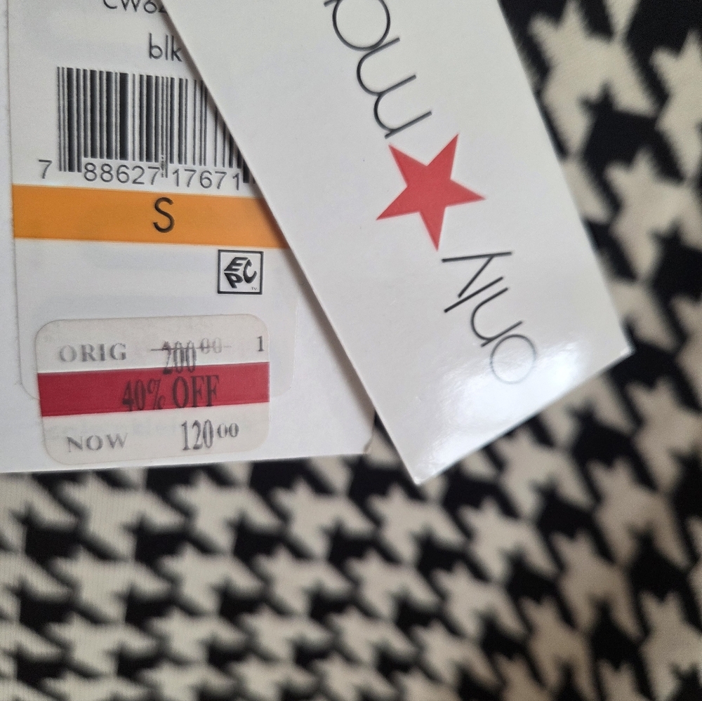 NWT CALVIN KLEIN BLACK/WHITE HOUNDSTOOTH KNIT SLEEVELESS SHEATH DRESS SIZE SMALL - Picture 5 of 7